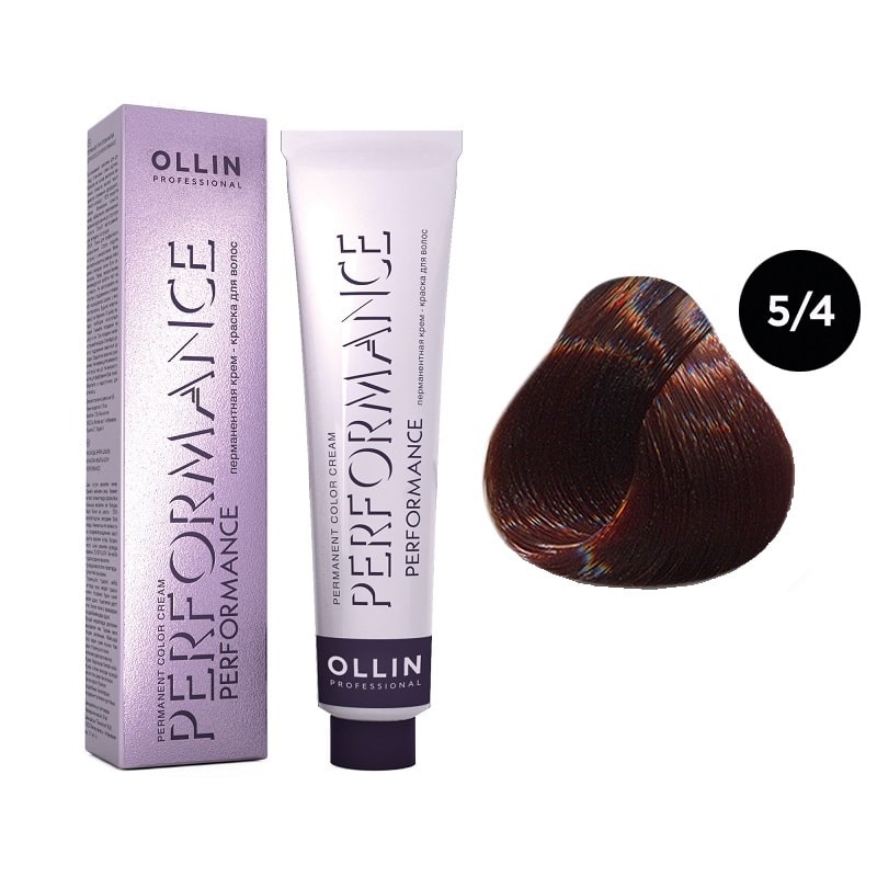 Краска для волос Ollin Professional Ollin Performance 5/4 Светлый Шатен Медный 60 мл