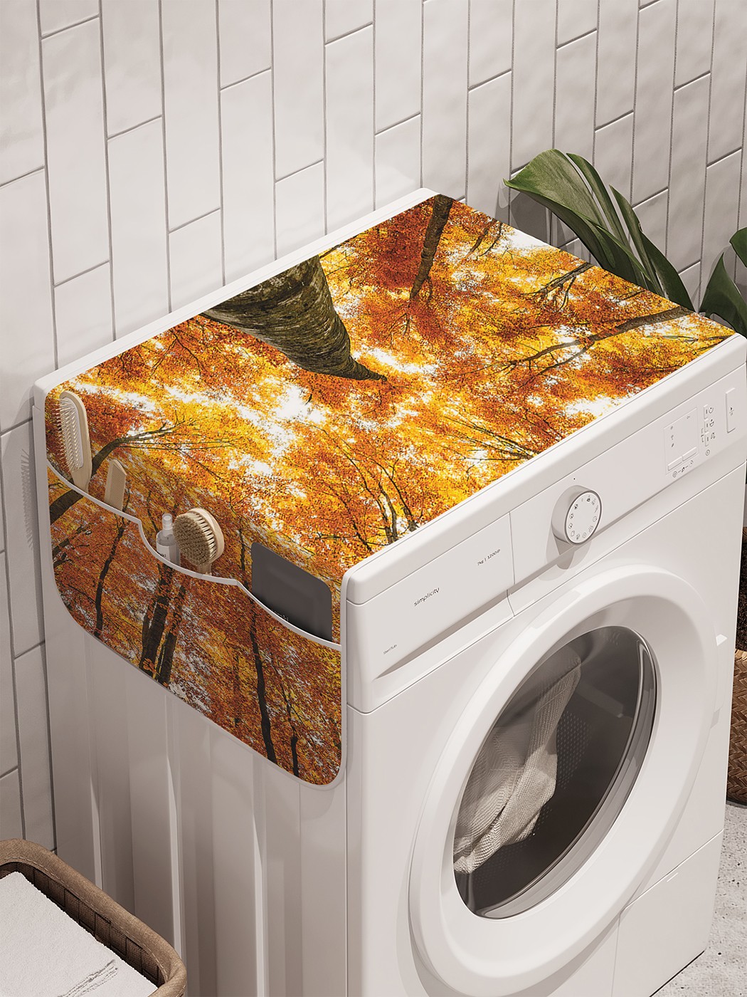 фото Органайзер "краски природы" на стиральную машину, 45x120 см ambesonne