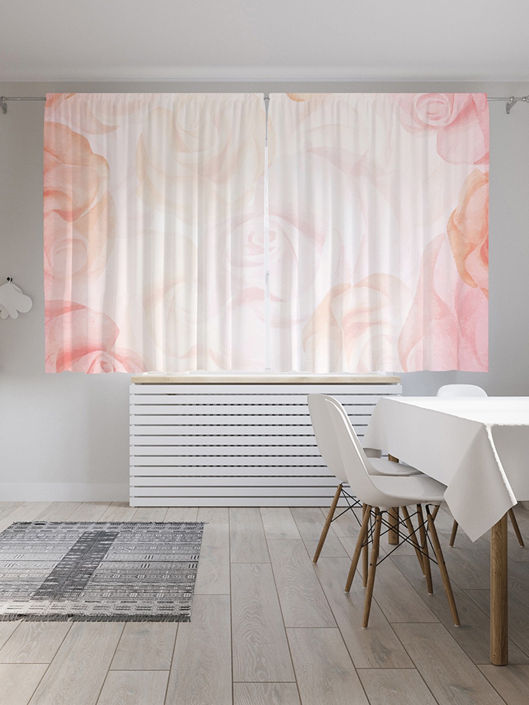 

Шторы под лён «Рамка из роз», серия Oxford DeLux, 290х180 см