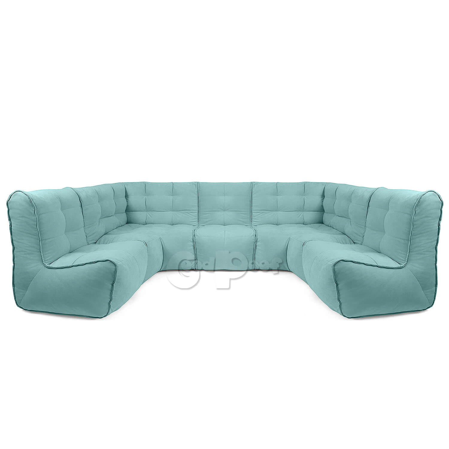 фото Бескаркасный модульный диван goodpoof мод 2l-iii one size, велюр, sea water