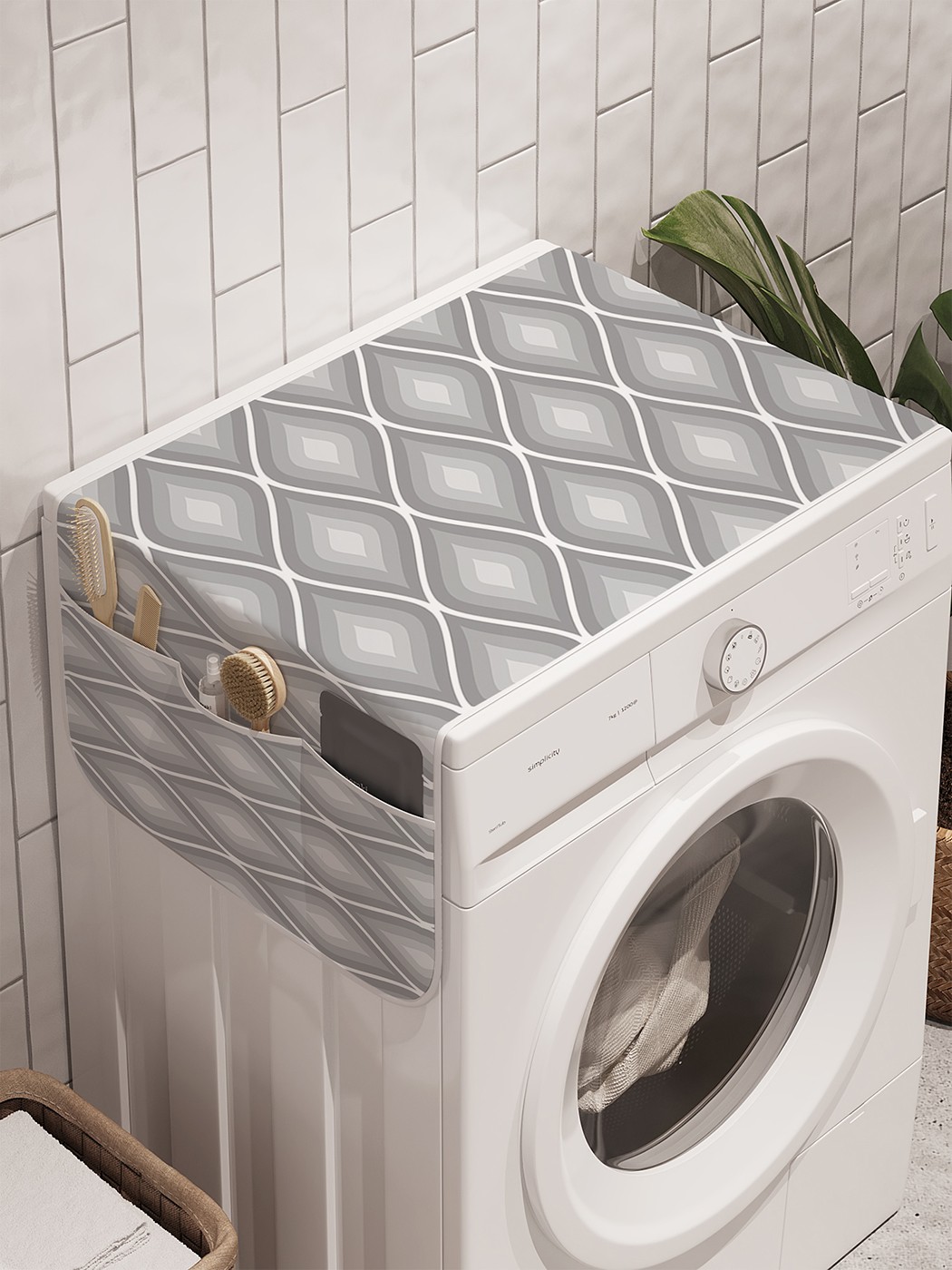 фото Органайзер "волнистая плитка" на стиральную машину, 45x120 см ambesonne