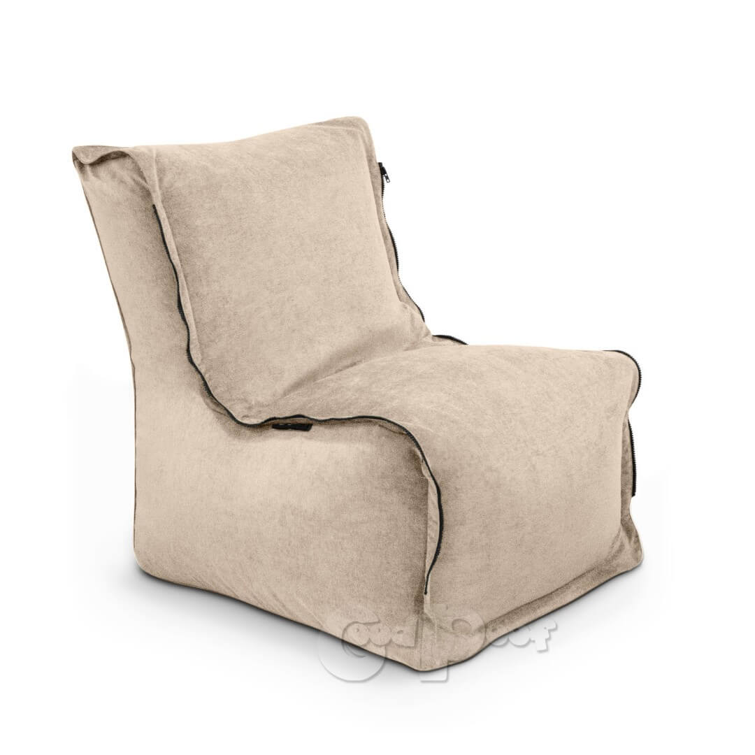 фото Бескаркасный модульный диван goodpoof деко one size, микровельвет, cream