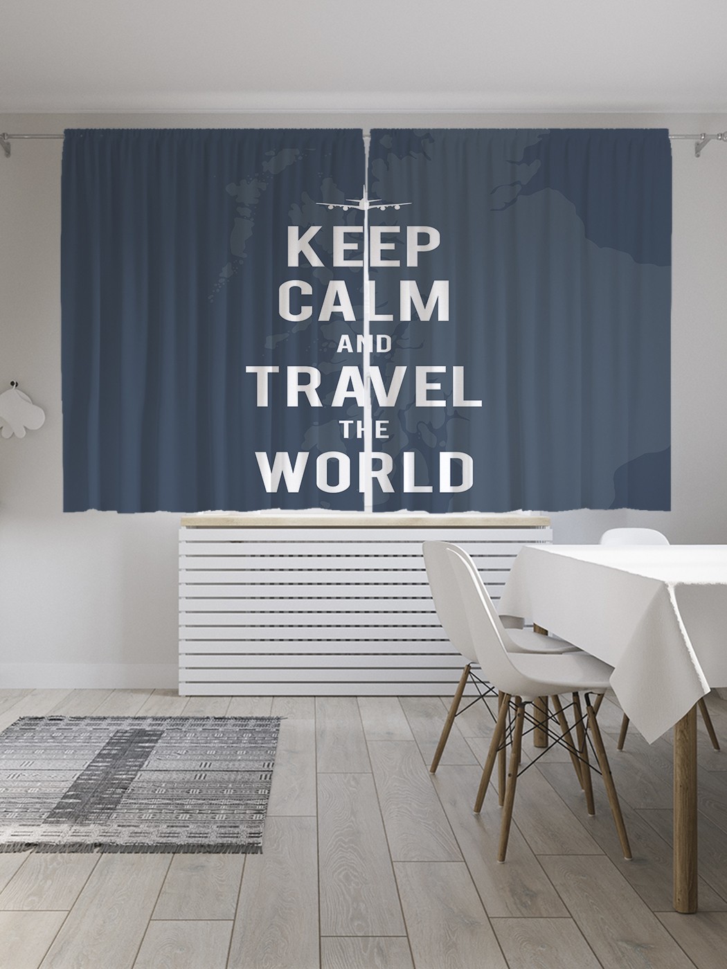 фото Шторы под лён «путешествуй по миру», серия oxford delux, 290х180 см joyarty