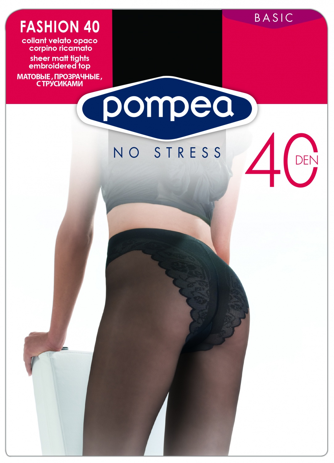 

Колготки женские Pompea FASHION 40 den черные 4, FASHION 40 den