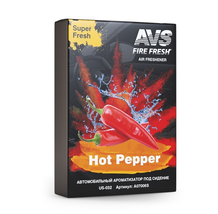 

Ароматизатор Super Fresh (Перец/Hot Pepper) (гелевый) AVS US-032, Красный;черный