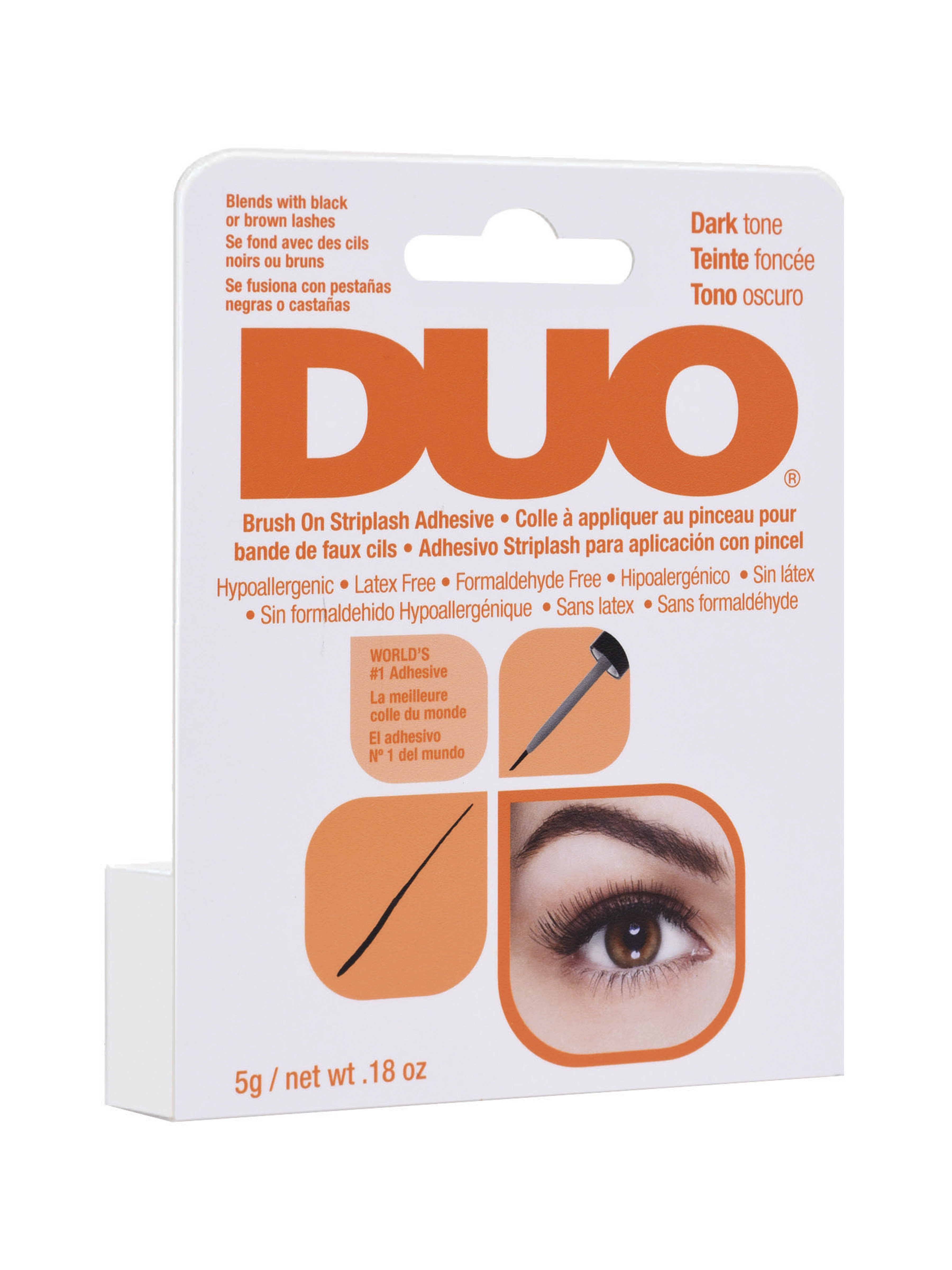 фото Клей для накладных ресниц duo brush on dark adhesive с витаминами черный 5г