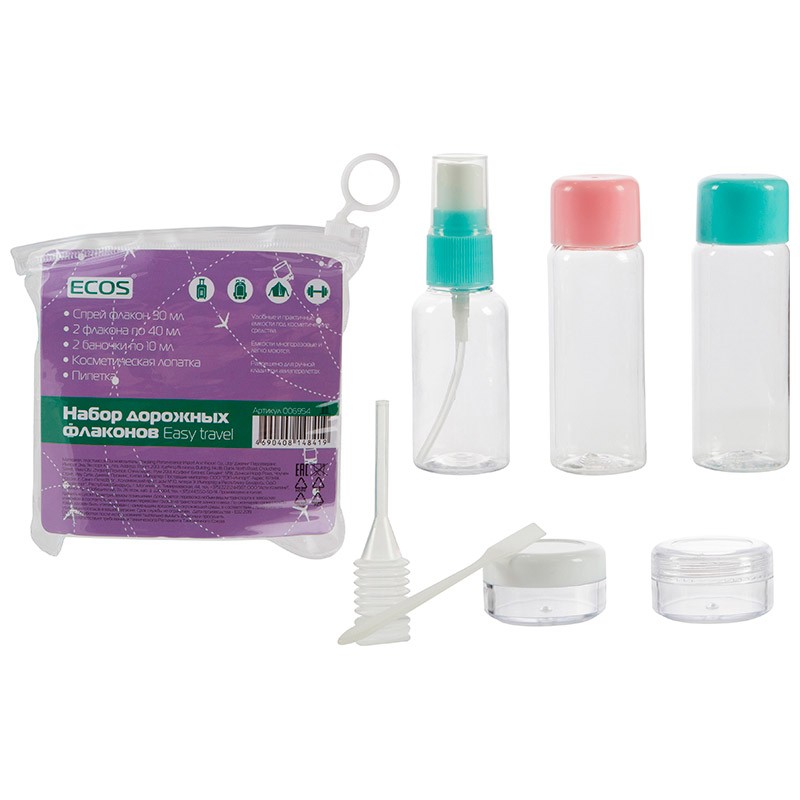 Набор дорожных флаконов Ecos Easy Travel