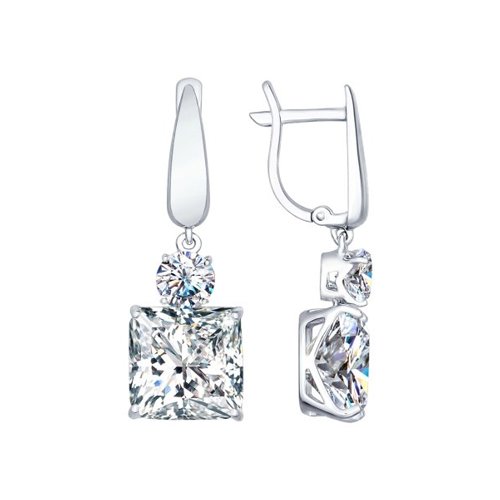 

Серьги подвески из серебра SOKOLOV 94022278, фианит, 94022278