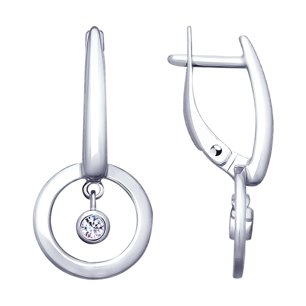 

Серьги женские из серебра SOKOLOV 94022964, фианит, 94022964