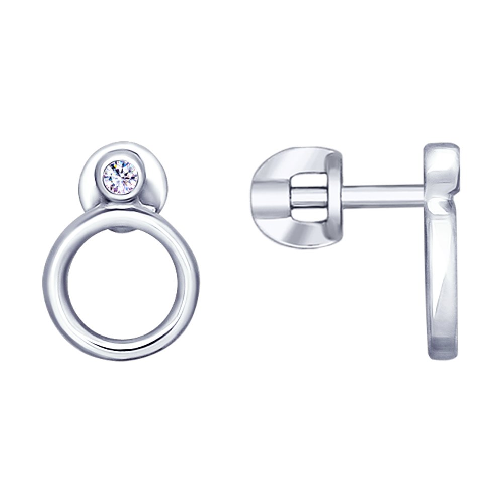 

Серьги пусеты из серебра SOKOLOV 94022966, фианит, 94022966