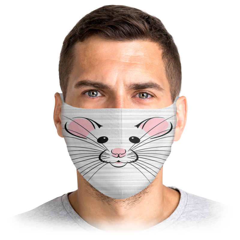 

Многоразовая маска Printio Мышь белая L, Мышь