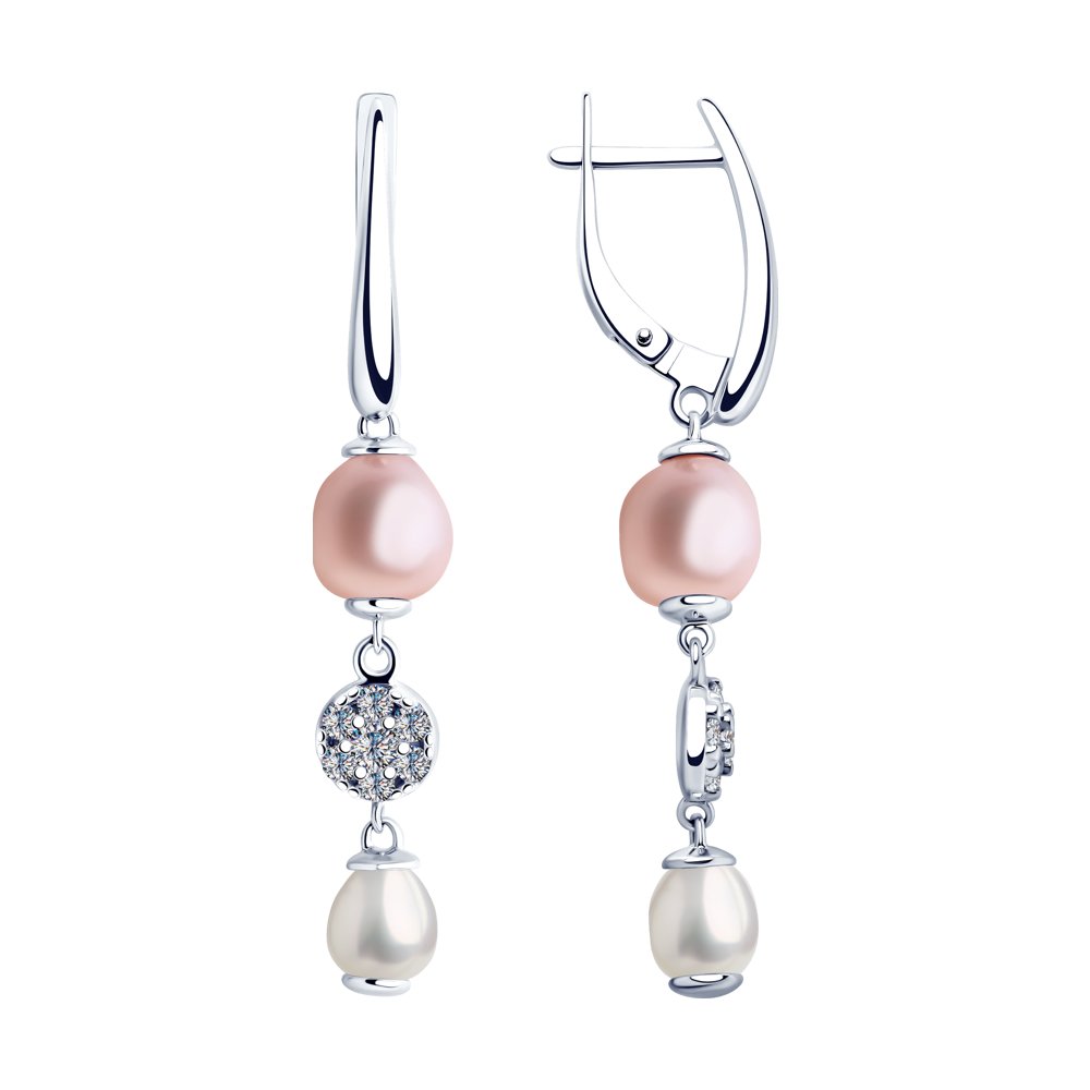 

Серьги SOKOLOV из серебра с жемчугом Swarovski и фианитами 94023272, 94023272