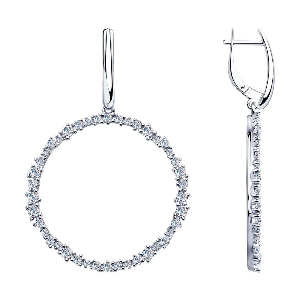 

Серьги женские из серебра SOKOLOV 94023389, фианит, 94023389