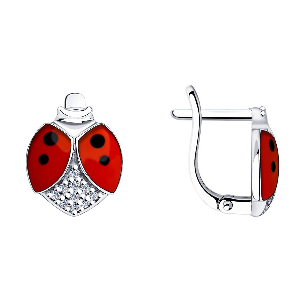 

Серьги из серебра SOKOLOV 94023594, фианит/эмаль, 94023594