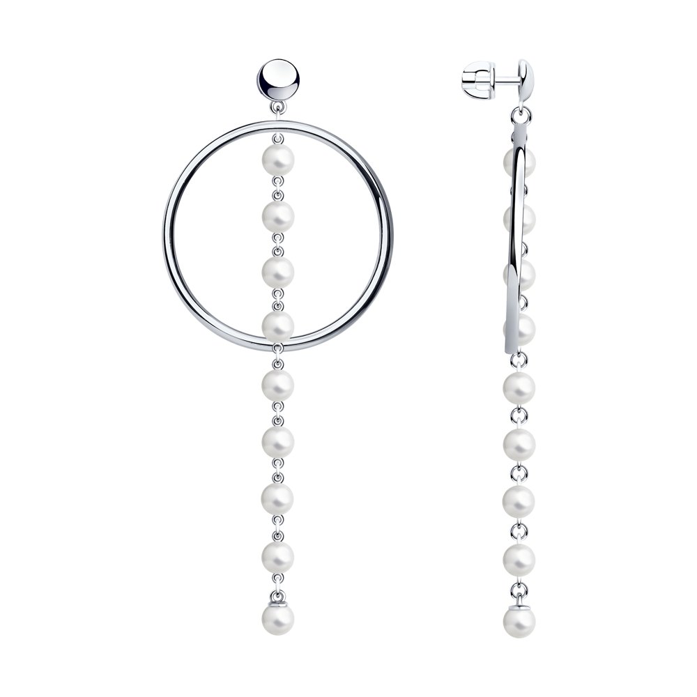 

Серьги SOKOLOV из серебра с жемчугом и жемчугом Swarovski 94023646, 94023646
