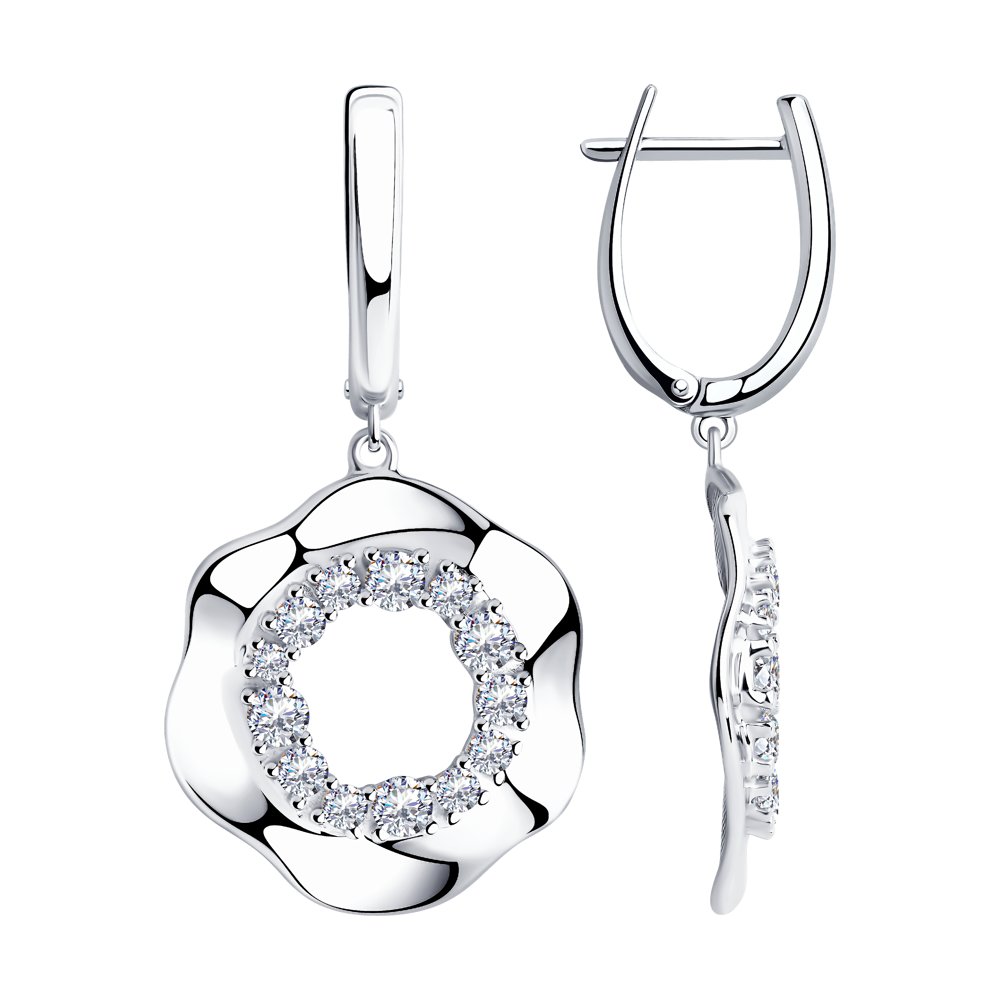

Серьги женские из серебра SOKOLOV 94023684, фианит, 94023684
