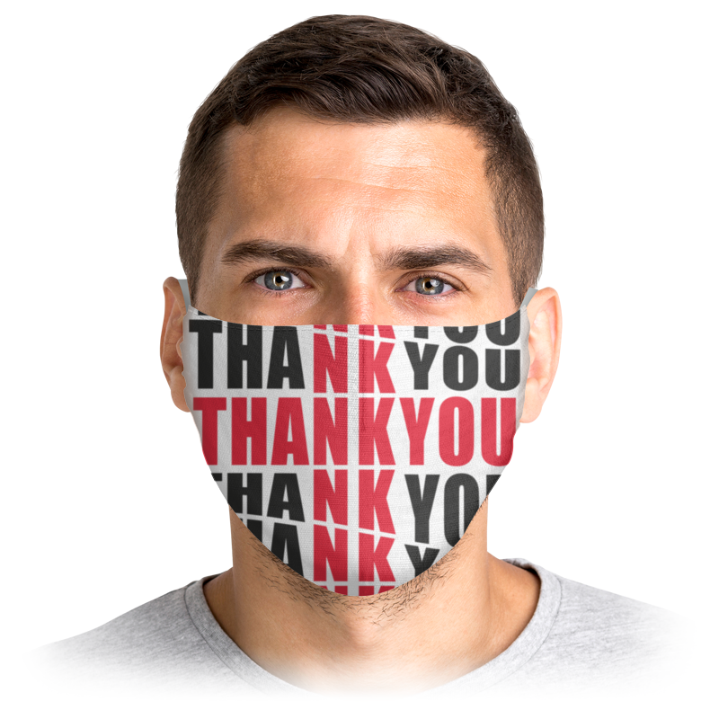 

Многоразовая маска Printio Thank you белая L, Thank you