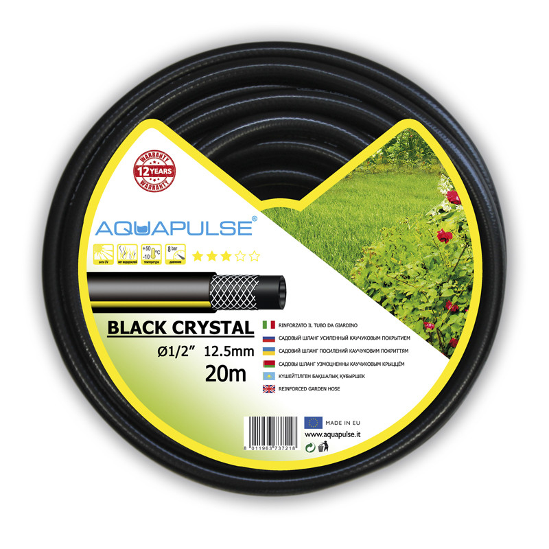 фото Садовый шланг усиленный fitt "aquapulse black crystal", 1/2", 50 м