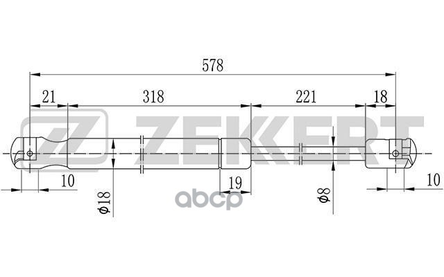 

Амортизатор Багажника/капота Zekkert GF1098