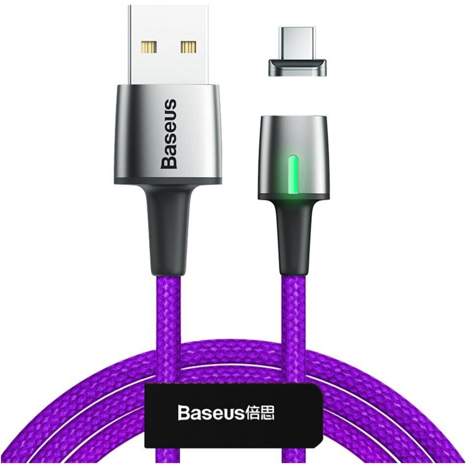 фото Кабель usb-type-c baseus zinc magnetic purple 2m