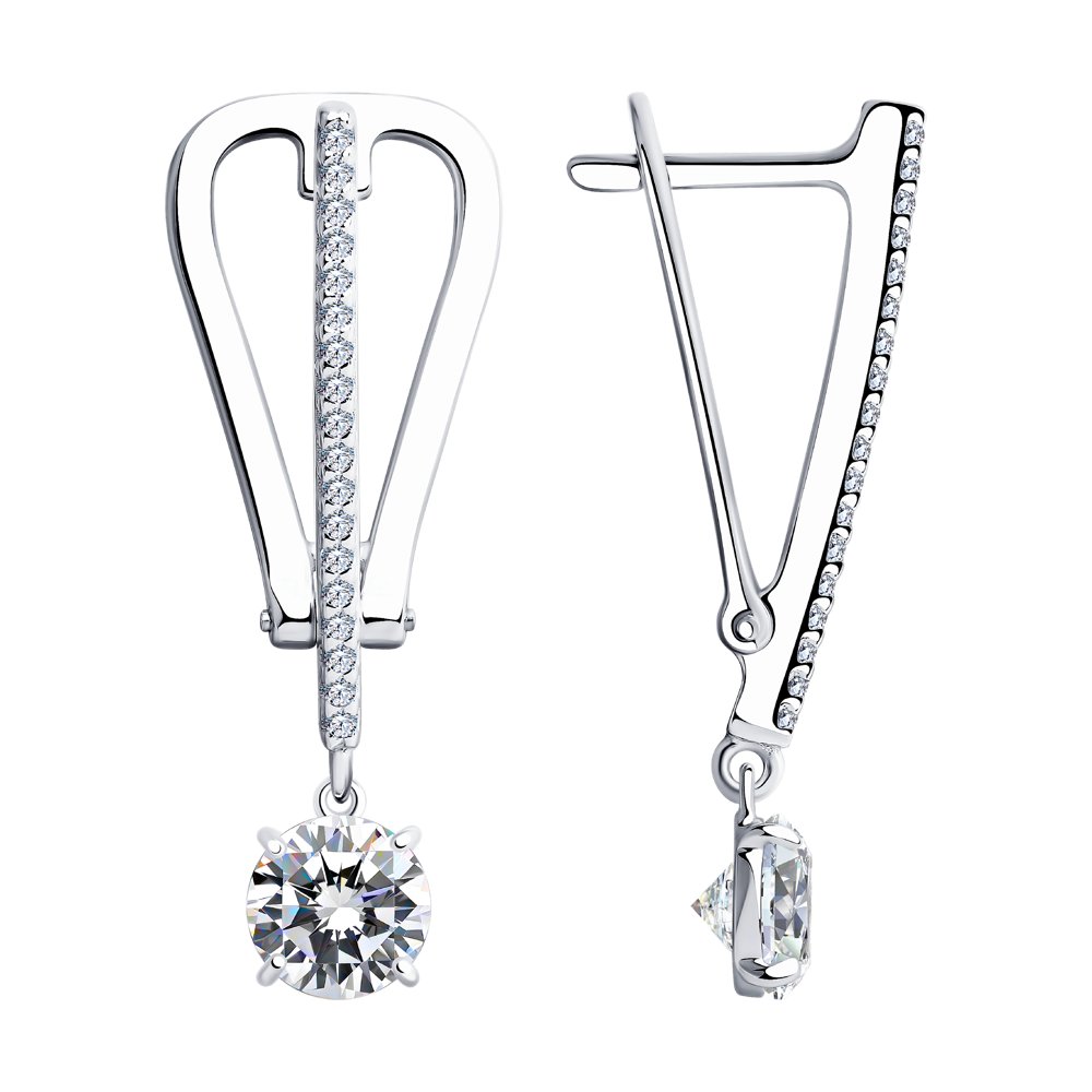 

Серьги женские из серебра Diamant 94-121-00489-1, фианит, 94-121-00489-1