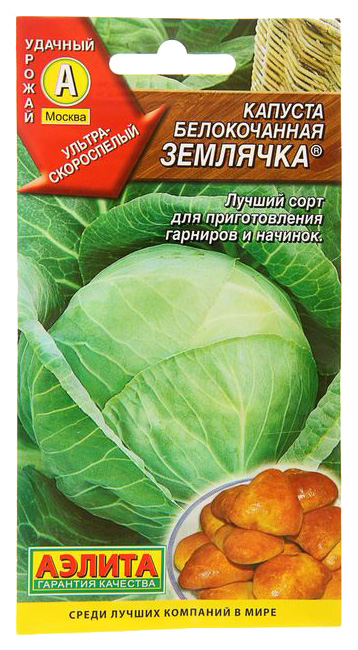 

Семена. Капуста белокочанная раннеспелая "Землячка" (вес: 0,3 г)