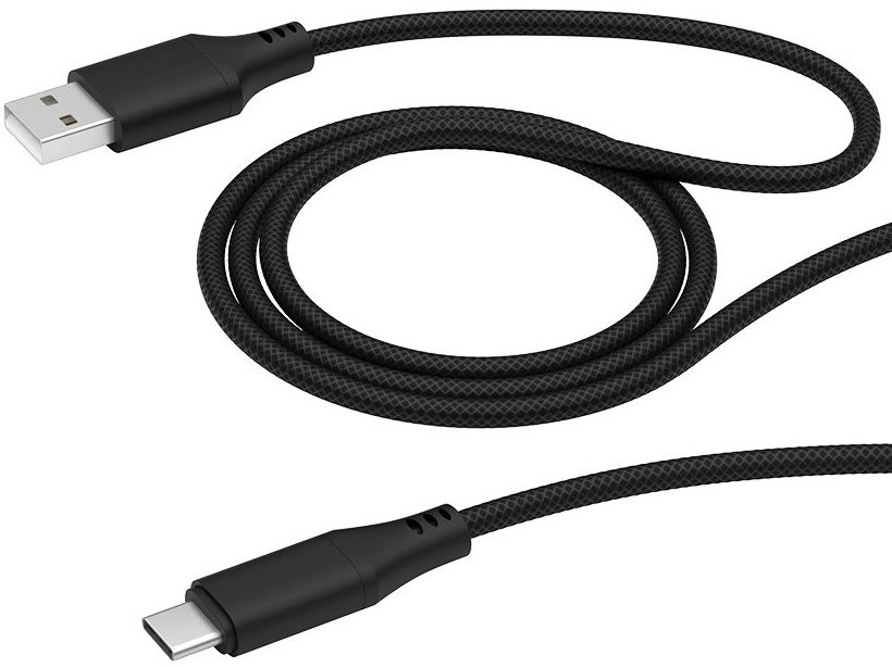 фото Кабель deppa usb-a - usb-c 5а, 1м ткань, черный/72283