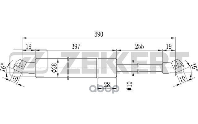 фото Амортизатор багажника/капота zekkert gf1159