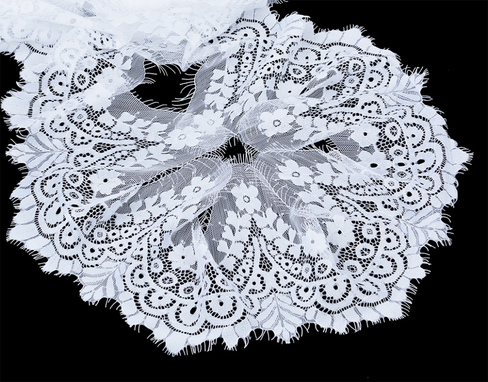 фото Кружево "реснички", цвет: 001 белый, 150 мм x 30 м, арт. tby.90001 бэстекс спб