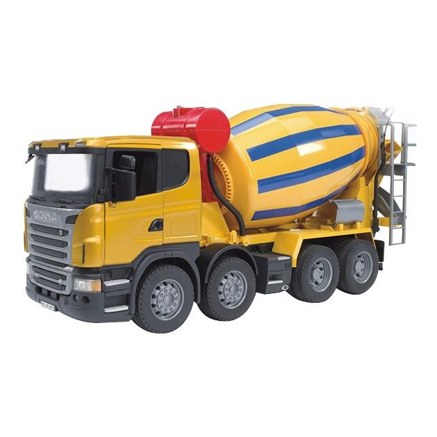 Бетономешалка Bruder Scania жёлто-синий bruder грузовик scania для перевозки животных с коровой
