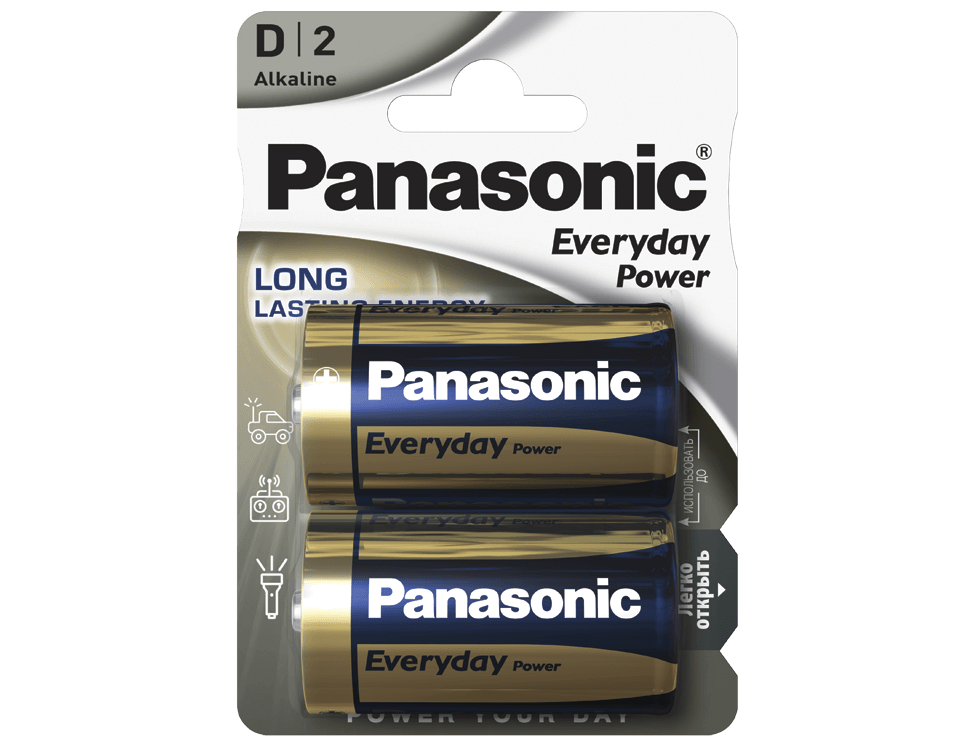 

Щелочные батарейки Everyday Power (D) LR20REE-2BR, Panasonic-5