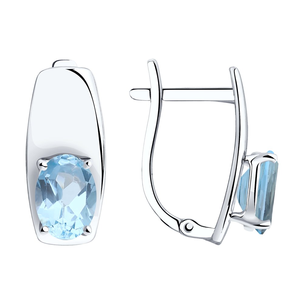 

Серьги женские из серебра Diamant 94-320-00556-1, топаз, 94-320-00556-1