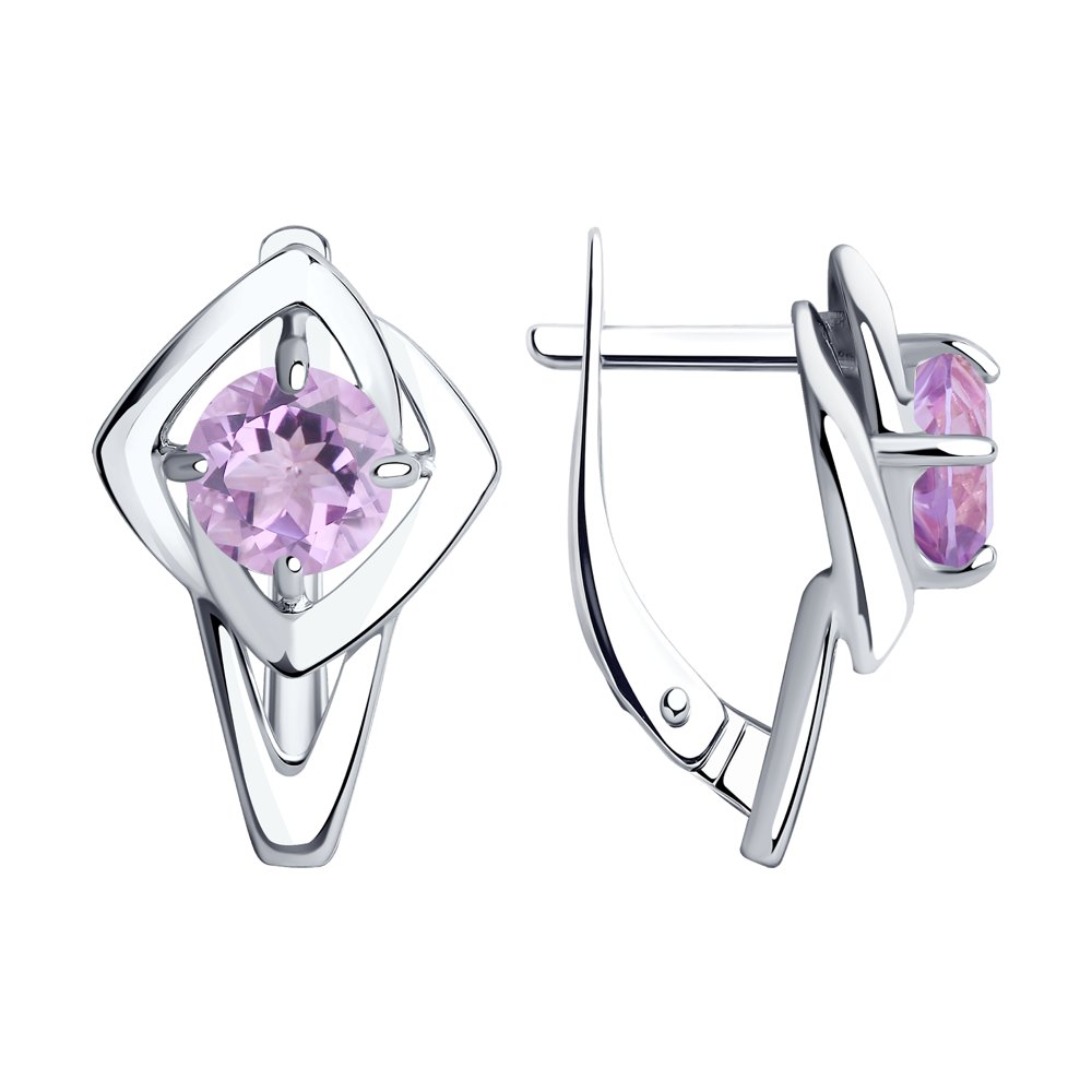 

Серьги из серебра Diamant 94-320-00605-2, аметист, 94-320-00605-2