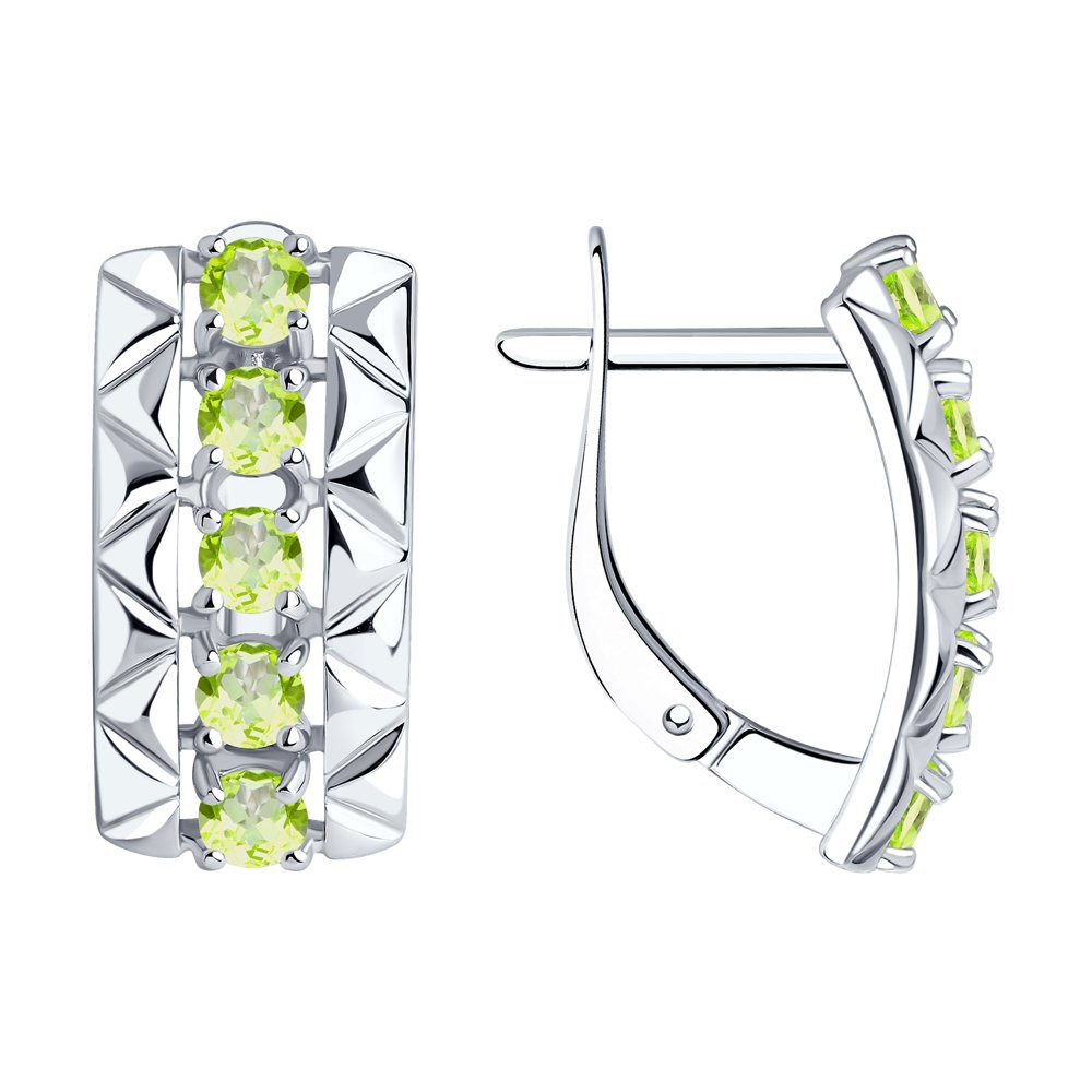 

Серьги женские из серебра Diamant 94-320-00800-4, хризолит, 94-320-00800-4