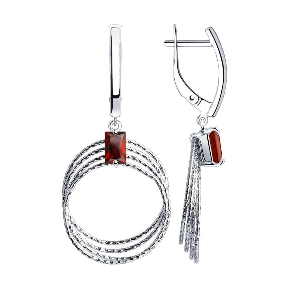 

Серьги женские из серебра Diamant 94-321-00815-2, гранат, 94-321-00815-2