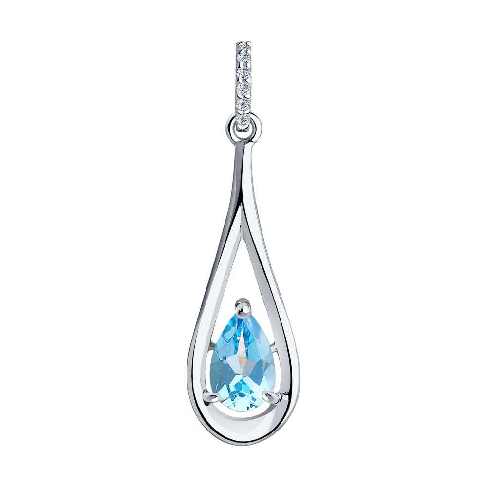 

Подвеска из серебро Diamant 94-330-00526-1, топаз/фианит, 94-330-00526-1