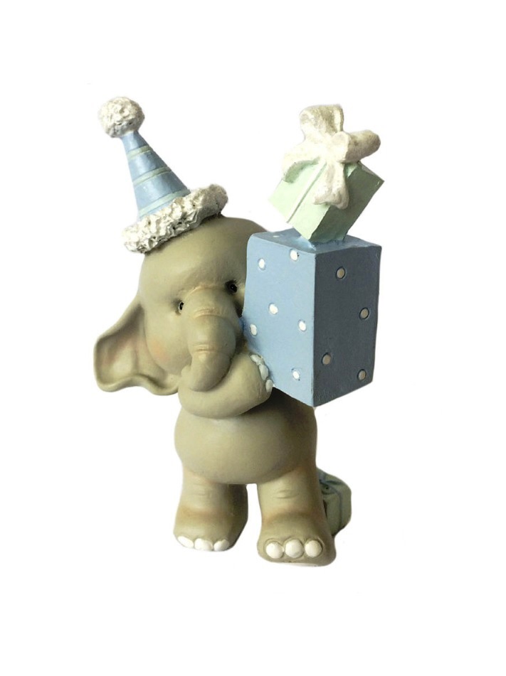 фото Декоративная фигурка слоник с голубым подарком арт.79166 феникс-презент