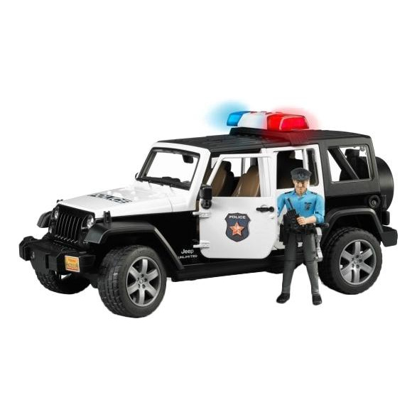 Внедорожник Bruder Jeep wrangler unlimited rubicon Полиция с фигуркой bruder внедорожник c прицепом платформой jeep wrangler unlimited rubicon и колёсным мини погрузчиком cat