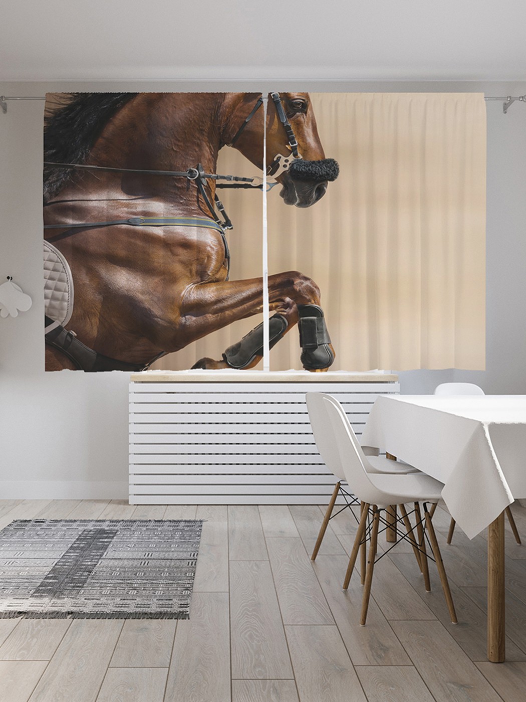 фото Шторы под лён «смелая лошадь», серия oxford delux, 290х180 см joyarty