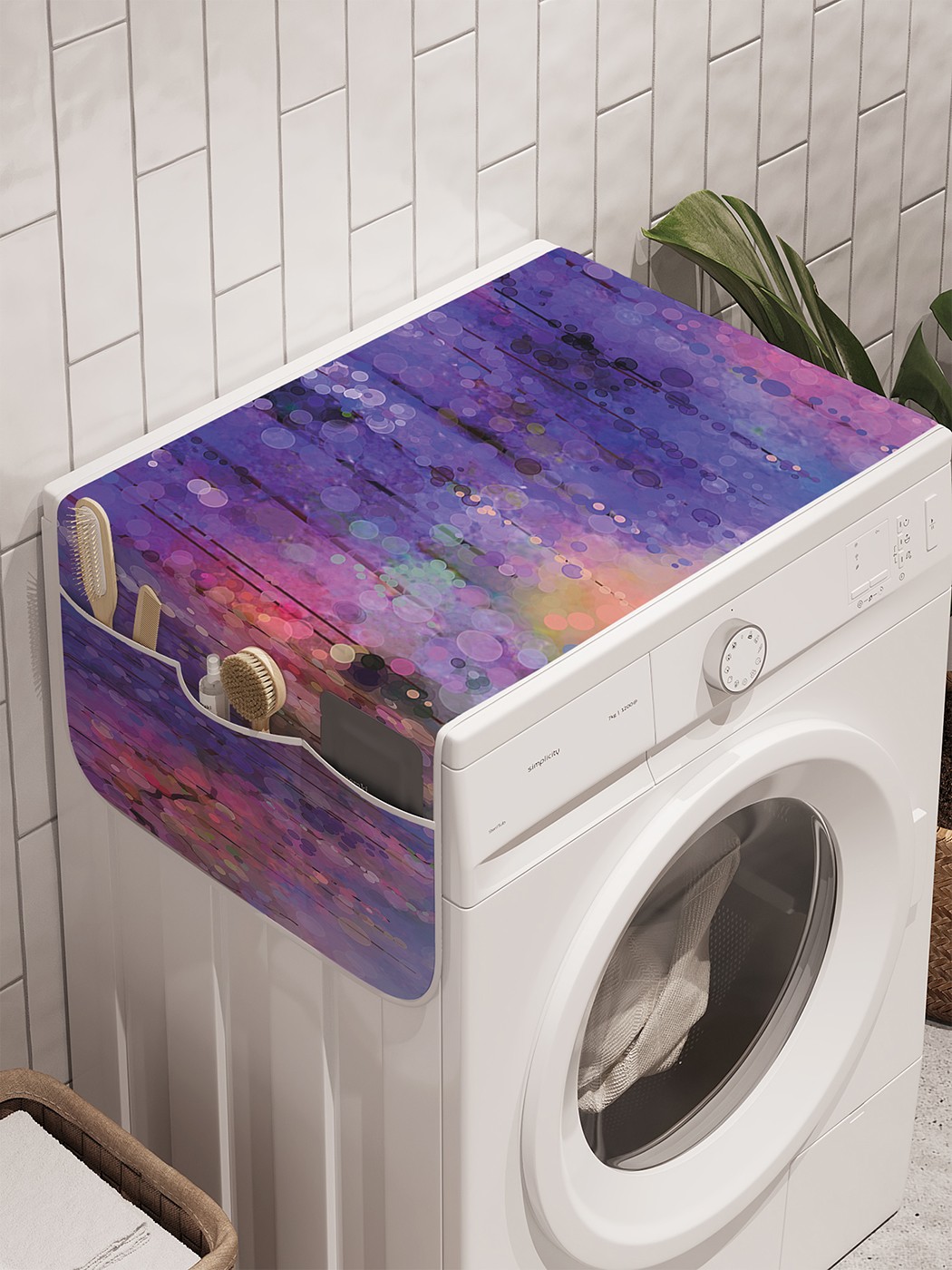 фото Органайзер "красочное сочетание" на стиральную машину, 45x120 см ambesonne