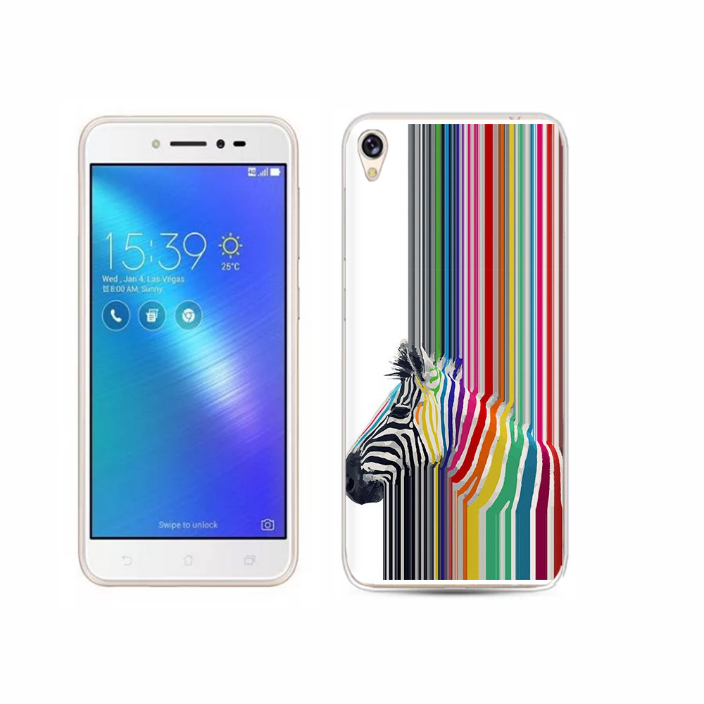 Чехол MyPads Tocco для Asus ZenFone Live (ZB501KL) радужная зебра