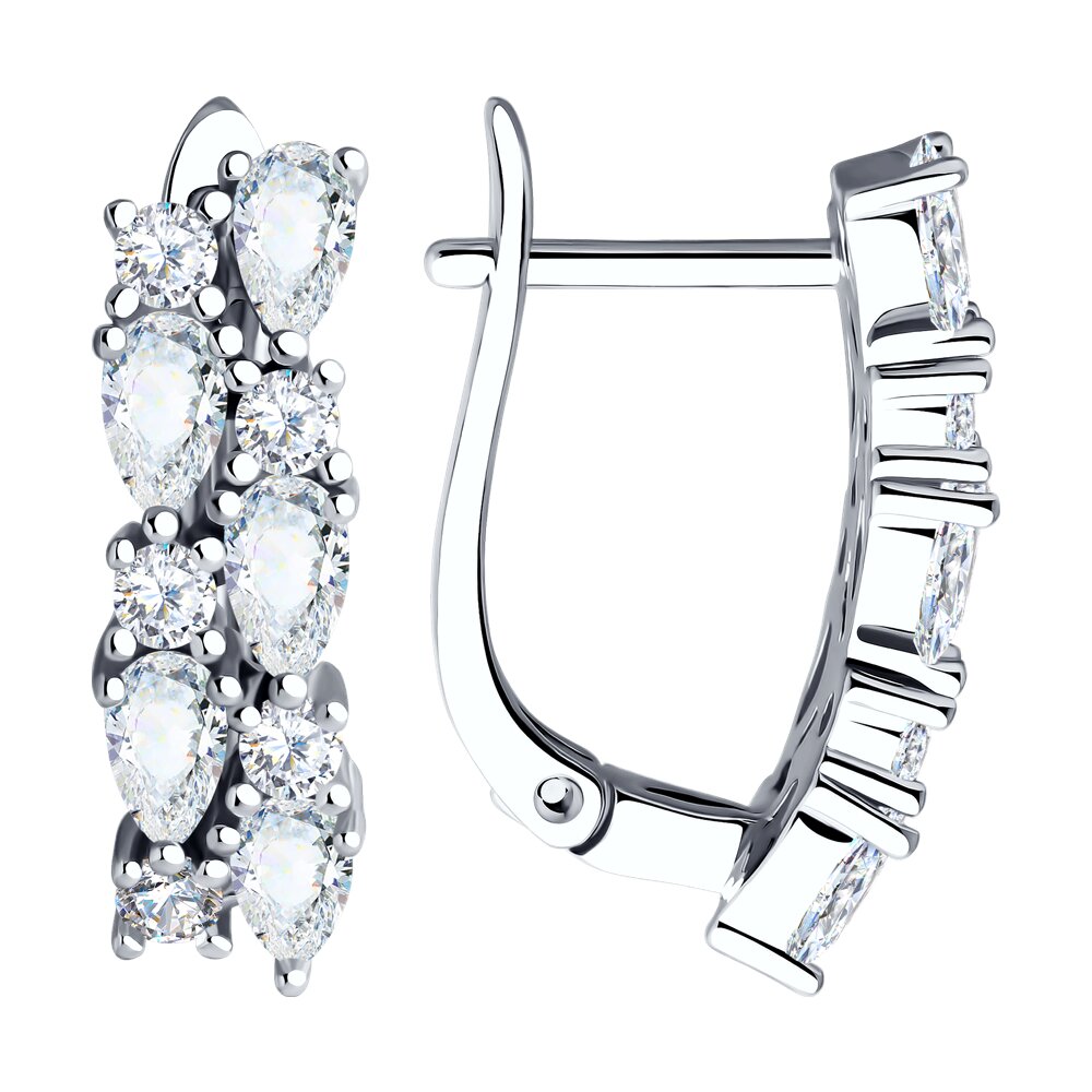 

Серьги из серебра SOKOLOV 94026231-91, фианит, 94026231-91