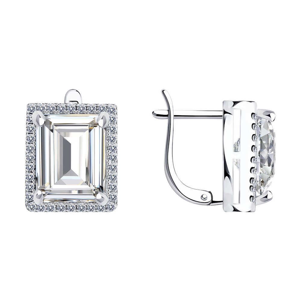 

Серьги из серебра SOKOLOV 94026237-91, фианит, 94026237-91