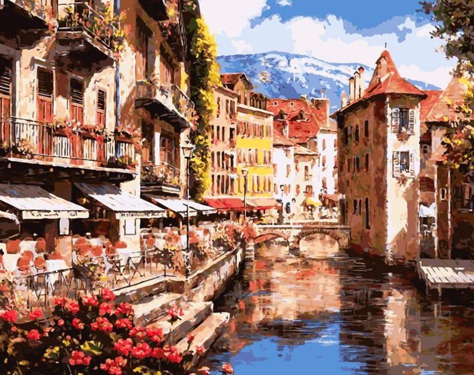 

Картина по номерам Белоснежка Вечер в Анси, 40x50, Вечер в Анси