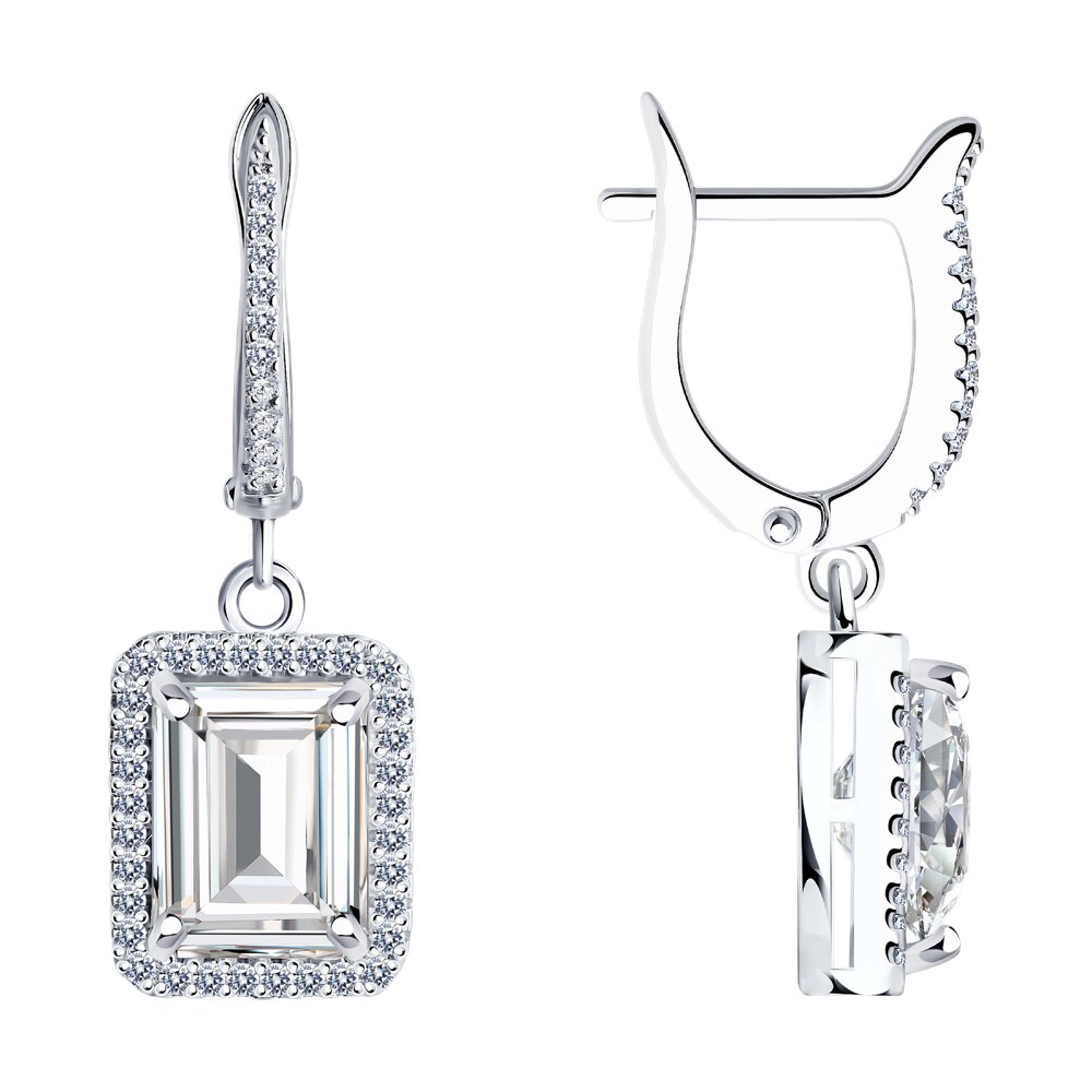 

Серьги подвески из серебра SOKOLOV 94026238-91, фианит, 94026238-91