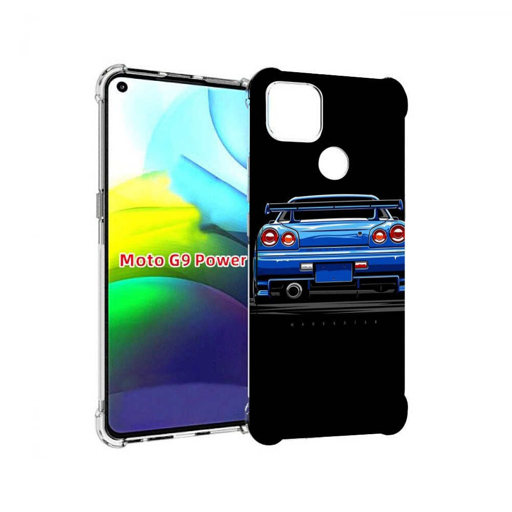 

Чехол MyPads Машина-синяя мужской для Motorola Moto G9 Power, Прозрачный, Tocco