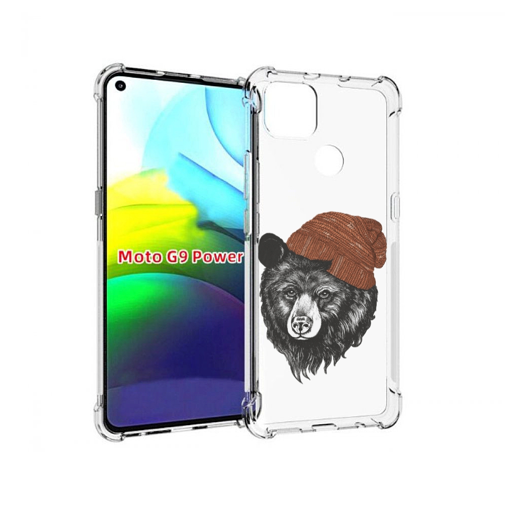 

Чехол MyPads Медведь в шапке 2 для Motorola Moto G9 Power, Прозрачный, Tocco