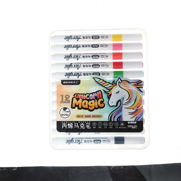 

Набор маркеров акриловых 12 цветов, круглый наконечник, для любой поверхности 9656415, Белый