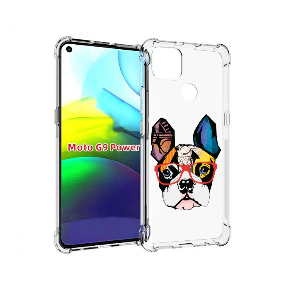 

Чехол MyPads Мопс-в-очках для Motorola Moto G9 Power, Прозрачный, Tocco