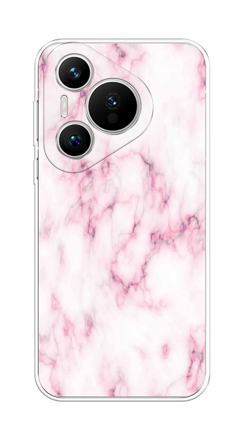 

Чехол на Huawei Pura 70 "Мрамор с розовым", Белый;розовый, 6124050-1